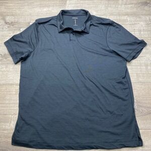 Proof Polo Shirt Mens XXL Navy Merino Wool Blend Short Sleeve Travel Casual